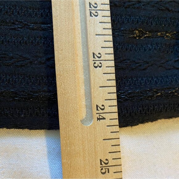 Sag Harbor Womens L Top Black on Black Textured Striped Short Sleeve Y2K Casual - Picture 6 of 9